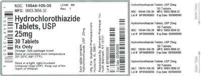 25mg 30ct (Label Hydrochlorothiazide Tabs 25mg Bpi(10544 105 30) Qualitest(0603 3856 32) Rev1)